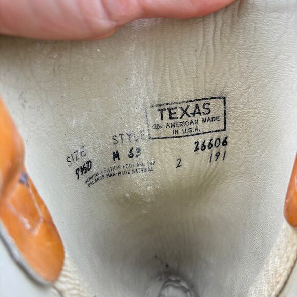 Vintage Texas Brand Campus Boots Men\'s 9.5D M 63 Western Workwear main image 5